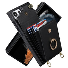 Load image into Gallery viewer, Ring Holder RFID Card Slot Phone Case with Long Lanyard, For Samsung Galaxy S23 Ultra 5G