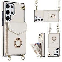 Load image into Gallery viewer, Ring Holder RFID Card Slot Phone Case with Long Lanyard, For Samsung Galaxy S23 Ultra 5G