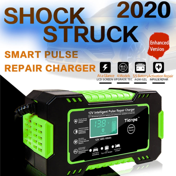Motorcycle / Car Battery Smart Charger with LCD Creen, UK Plug, US Plug, AU Plug, EU Plug, JP Plug