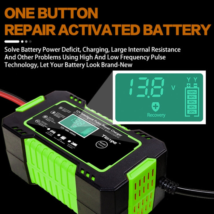 Motorcycle / Car Battery Smart Charger with LCD Creen, UK Plug, US Plug, AU Plug, EU Plug, JP Plug