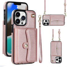 Load image into Gallery viewer, RFID Card Slot Phone Case with Long Lanyard, For iPhone 13 Pro