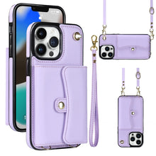 Load image into Gallery viewer, RFID Card Slot Phone Case with Long Lanyard, For iPhone 13 Pro