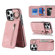 Load image into Gallery viewer, Retro Ring and Zipper RFID Card Slot Phone Case, For iPhone 14, For iPhone 14 Plus, For iPhone 14 Pro, For iPhone 14 Pro Max