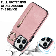 Load image into Gallery viewer, Retro Ring and Zipper RFID Card Slot Phone Case, For iPhone 14, For iPhone 14 Plus, For iPhone 14 Pro, For iPhone 14 Pro Max