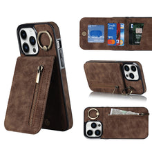 Load image into Gallery viewer, Retro Ring and Zipper RFID Card Slot Phone Case, For iPhone 14, For iPhone 14 Plus, For iPhone 14 Pro, For iPhone 14 Pro Max