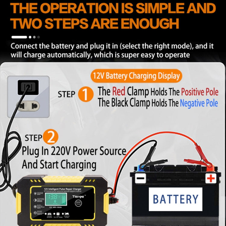 Motorcycle / Car Battery Smart Charger with LCD Creen, UK Plug, US Plug, AU Plug, EU Plug