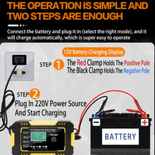 Load image into Gallery viewer, Motorcycle / Car Battery Smart Charger with LCD Creen, UK Plug, US Plug, AU Plug, EU Plug