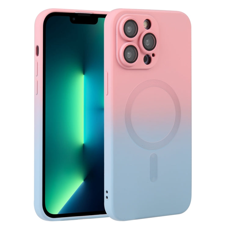 Liquid TPU Silicone Gradient MagSafe Phone Case, For iPhone 14, For iPhone 14 Plus, For iPhone 14 Pro, For iPhone 14 Pro Max, For iPhone 13, For iPhone 13 Pro, For iPhone 13 Pro Max, For iPhone 12