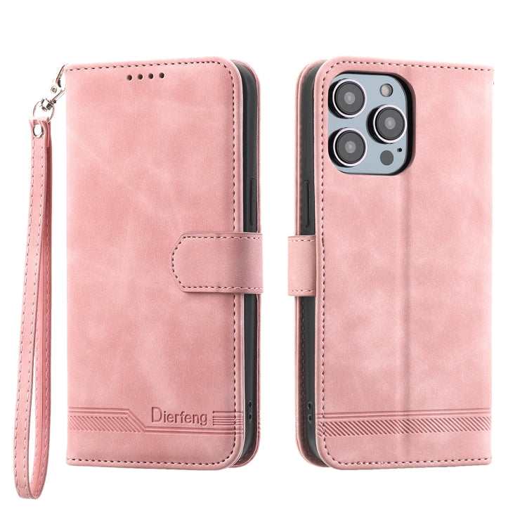 Dierfeng Dream Line TPU + PU  Leather Phone Case, For iPhone 14, For iPhone 14 Plus, For iPhone 14 Pro, For iPhone 14 Pro Max, For iPhone 13, For  iPhone 13 mini, For iPhone 13 Pro, For iPhone 13 Pro Max