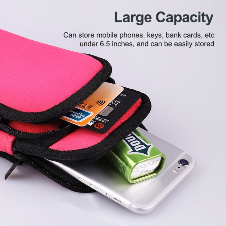 Zipper Double Pocket Multi Function Sports Arm Bag with Earphone Hole