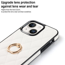 Load image into Gallery viewer, Rhombic PU Leather Phone Case with Ring Holder, For iPhone 14, For iPhone 14 Plus, For iPhone 14 Pro, For iPhone 14 Pro Max, For iPhone 13 mini, For iPhone 13