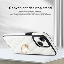Load image into Gallery viewer, Rhombic PU Leather Phone Case with Ring Holder, For iPhone 14, For iPhone 14 Plus, For iPhone 14 Pro, For iPhone 14 Pro Max, For iPhone 13 mini, For iPhone 13