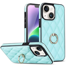 Load image into Gallery viewer, Rhombic PU Leather Phone Case with Ring Holder, For iPhone 14, For iPhone 14 Plus, For iPhone 14 Pro, For iPhone 14 Pro Max, For iPhone 13 mini, For iPhone 13