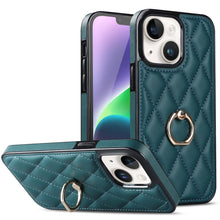 Load image into Gallery viewer, Rhombic PU Leather Phone Case with Ring Holder, For iPhone 14, For iPhone 14 Plus, For iPhone 14 Pro, For iPhone 14 Pro Max, For iPhone 13 mini, For iPhone 13