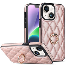 Load image into Gallery viewer, Rhombic PU Leather Phone Case with Ring Holder, For iPhone 14, For iPhone 14 Plus, For iPhone 14 Pro, For iPhone 14 Pro Max, For iPhone 13 mini, For iPhone 13