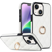 Load image into Gallery viewer, Rhombic PU Leather Phone Case with Ring Holder, For iPhone 14, For iPhone 14 Plus, For iPhone 14 Pro, For iPhone 14 Pro Max, For iPhone 13 mini, For iPhone 13
