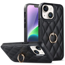 Load image into Gallery viewer, Rhombic PU Leather Phone Case with Ring Holder, For iPhone 14, For iPhone 14 Plus, For iPhone 14 Pro, For iPhone 14 Pro Max, For iPhone 13 mini, For iPhone 13