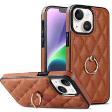 Load image into Gallery viewer, Rhombic PU Leather Phone Case with Ring Holder, For iPhone 14, For iPhone 14 Plus, For iPhone 14 Pro, For iPhone 14 Pro Max, For iPhone 13 mini, For iPhone 13