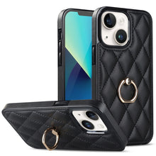 Load image into Gallery viewer, Rhombic PU Leather Phone Case with Ring Holder, For iPhone 14, For iPhone 14 Plus, For iPhone 14 Pro, For iPhone 14 Pro Max, For iPhone 13 mini, For iPhone 13