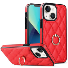 Load image into Gallery viewer, Rhombic PU Leather Phone Case with Ring Holder, For iPhone 14, For iPhone 14 Plus, For iPhone 14 Pro, For iPhone 14 Pro Max, For iPhone 13 mini, For iPhone 13