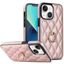 Load image into Gallery viewer, Rhombic PU Leather Phone Case with Ring Holder, For iPhone 14, For iPhone 14 Plus, For iPhone 14 Pro, For iPhone 14 Pro Max, For iPhone 13 mini, For iPhone 13