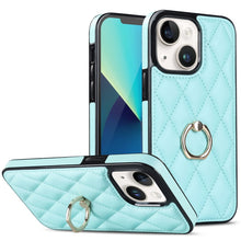Load image into Gallery viewer, Rhombic PU Leather Phone Case with Ring Holder, For iPhone 14, For iPhone 14 Plus, For iPhone 14 Pro, For iPhone 14 Pro Max, For iPhone 13 mini, For iPhone 13