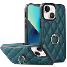Load image into Gallery viewer, Rhombic PU Leather Phone Case with Ring Holder, For iPhone 14, For iPhone 14 Plus, For iPhone 14 Pro, For iPhone 14 Pro Max, For iPhone 13 mini, For iPhone 13