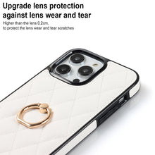 Load image into Gallery viewer, Rhombic PU Leather Phone Case with Ring Holder, For iPhone 13 Pro, For iPhone 13 Pro Max, For iPhone 12 mini, For iPhone 12 / 12 Pro, For iPhone 12 Pro Max, For iPhone 11