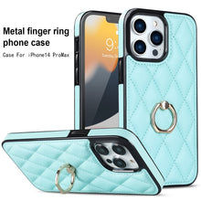 Load image into Gallery viewer, Rhombic PU Leather Phone Case with Ring Holder, For iPhone 13 Pro, For iPhone 13 Pro Max, For iPhone 12 mini, For iPhone 12 / 12 Pro, For iPhone 12 Pro Max, For iPhone 11