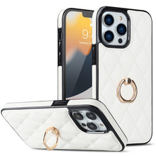Load image into Gallery viewer, Rhombic PU Leather Phone Case with Ring Holder, For iPhone 13 Pro, For iPhone 13 Pro Max, For iPhone 12 mini, For iPhone 12 / 12 Pro, For iPhone 12 Pro Max, For iPhone 11