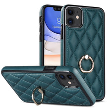 Load image into Gallery viewer, Rhombic PU Leather Phone Case with Ring Holder, For iPhone 13 Pro, For iPhone 13 Pro Max, For iPhone 12 mini, For iPhone 12 / 12 Pro, For iPhone 12 Pro Max, For iPhone 11