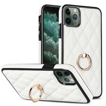 Load image into Gallery viewer, Rhombic PU Leather Phone Case with Ring Holder, For iPhone 11 Pro, For iPhone 11 Pro Max, For iPhone X / XS, For iPhone XR, For iPhone XS Max, For iPhone SE 2020 / SE 2022 / 7 / 8