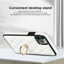 Load image into Gallery viewer, Rhombic PU Leather Phone Case with Ring Holder, For iPhone 11 Pro, For iPhone 11 Pro Max, For iPhone X / XS, For iPhone XR, For iPhone XS Max, For iPhone SE 2020 / SE 2022 / 7 / 8