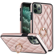 Load image into Gallery viewer, Rhombic PU Leather Phone Case with Ring Holder, For iPhone 11 Pro, For iPhone 11 Pro Max, For iPhone X / XS, For iPhone XR, For iPhone XS Max, For iPhone SE 2020 / SE 2022 / 7 / 8