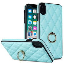 Load image into Gallery viewer, Rhombic PU Leather Phone Case with Ring Holder, For iPhone 11 Pro, For iPhone 11 Pro Max, For iPhone X / XS, For iPhone XR, For iPhone XS Max, For iPhone SE 2020 / SE 2022 / 7 / 8
