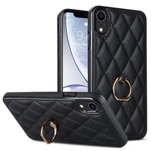 Load image into Gallery viewer, Rhombic PU Leather Phone Case with Ring Holder, For iPhone 11 Pro, For iPhone 11 Pro Max, For iPhone X / XS, For iPhone XR, For iPhone XS Max, For iPhone SE 2020 / SE 2022 / 7 / 8