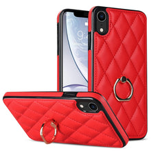 Load image into Gallery viewer, Rhombic PU Leather Phone Case with Ring Holder, For iPhone 11 Pro, For iPhone 11 Pro Max, For iPhone X / XS, For iPhone XR, For iPhone XS Max, For iPhone SE 2020 / SE 2022 / 7 / 8