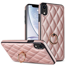 Load image into Gallery viewer, Rhombic PU Leather Phone Case with Ring Holder, For iPhone 11 Pro, For iPhone 11 Pro Max, For iPhone X / XS, For iPhone XR, For iPhone XS Max, For iPhone SE 2020 / SE 2022 / 7 / 8