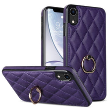Load image into Gallery viewer, Rhombic PU Leather Phone Case with Ring Holder, For iPhone 11 Pro, For iPhone 11 Pro Max, For iPhone X / XS, For iPhone XR, For iPhone XS Max, For iPhone SE 2020 / SE 2022 / 7 / 8