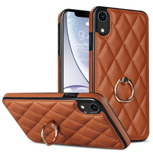 Load image into Gallery viewer, Rhombic PU Leather Phone Case with Ring Holder, For iPhone 11 Pro, For iPhone 11 Pro Max, For iPhone X / XS, For iPhone XR, For iPhone XS Max, For iPhone SE 2020 / SE 2022 / 7 / 8