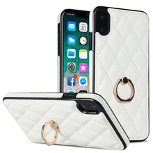 Load image into Gallery viewer, Rhombic PU Leather Phone Case with Ring Holder, For iPhone 11 Pro, For iPhone 11 Pro Max, For iPhone X / XS, For iPhone XR, For iPhone XS Max, For iPhone SE 2020 / SE 2022 / 7 / 8