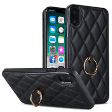 Load image into Gallery viewer, Rhombic PU Leather Phone Case with Ring Holder, For iPhone 11 Pro, For iPhone 11 Pro Max, For iPhone X / XS, For iPhone XR, For iPhone XS Max, For iPhone SE 2020 / SE 2022 / 7 / 8