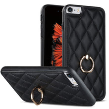 Load image into Gallery viewer, Rhombic PU Leather Phone Case with Ring Holder, For iPhone 11 Pro, For iPhone 11 Pro Max, For iPhone X / XS, For iPhone XR, For iPhone XS Max, For iPhone SE 2020 / SE 2022 / 7 / 8