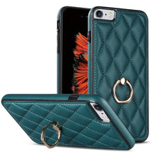 Load image into Gallery viewer, Rhombic PU Leather Phone Case with Ring Holder, For iPhone 11 Pro, For iPhone 11 Pro Max, For iPhone X / XS, For iPhone XR, For iPhone XS Max, For iPhone SE 2020 / SE 2022 / 7 / 8