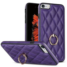 Load image into Gallery viewer, Rhombic PU Leather Phone Case with Ring Holder, For iPhone 11 Pro, For iPhone 11 Pro Max, For iPhone X / XS, For iPhone XR, For iPhone XS Max, For iPhone SE 2020 / SE 2022 / 7 / 8