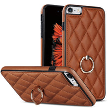 Load image into Gallery viewer, Rhombic PU Leather Phone Case with Ring Holder, For iPhone 11 Pro, For iPhone 11 Pro Max, For iPhone X / XS, For iPhone XR, For iPhone XS Max, For iPhone SE 2020 / SE 2022 / 7 / 8