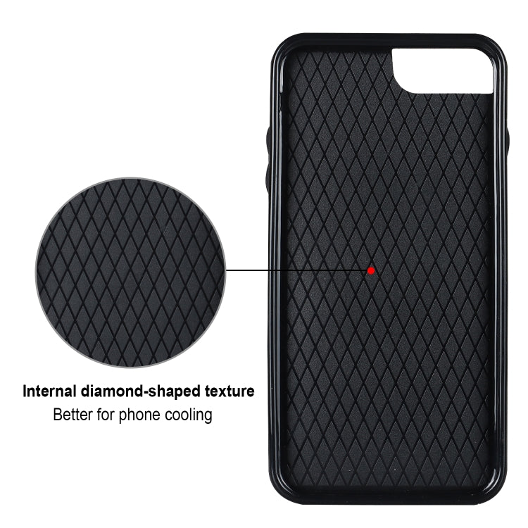 Rhombic PU Leather Phone Case with Ring Holder, For iPhone 7 Plus / 8 Plus