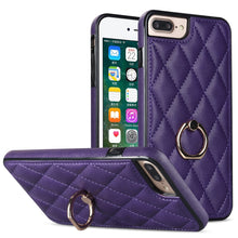 Load image into Gallery viewer, Rhombic PU Leather Phone Case with Ring Holder, For iPhone 7 Plus / 8 Plus