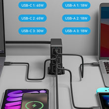 Load image into Gallery viewer, 818H 120W Type-C + USB 6-Ports Desktop Fast Charger, US Plug, UK Plug, EU Plug, AU Plug