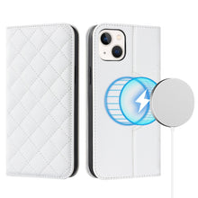 Load image into Gallery viewer, Rhombic MagSafe RFID Anti-Theft Wallet Leather Phone Case, For iPhone 14, For iPhone 14 Plus, For iPhone 14 Pro, For iPhone 14 Pro Max, For iPhone 13 mini, For iPhone 13